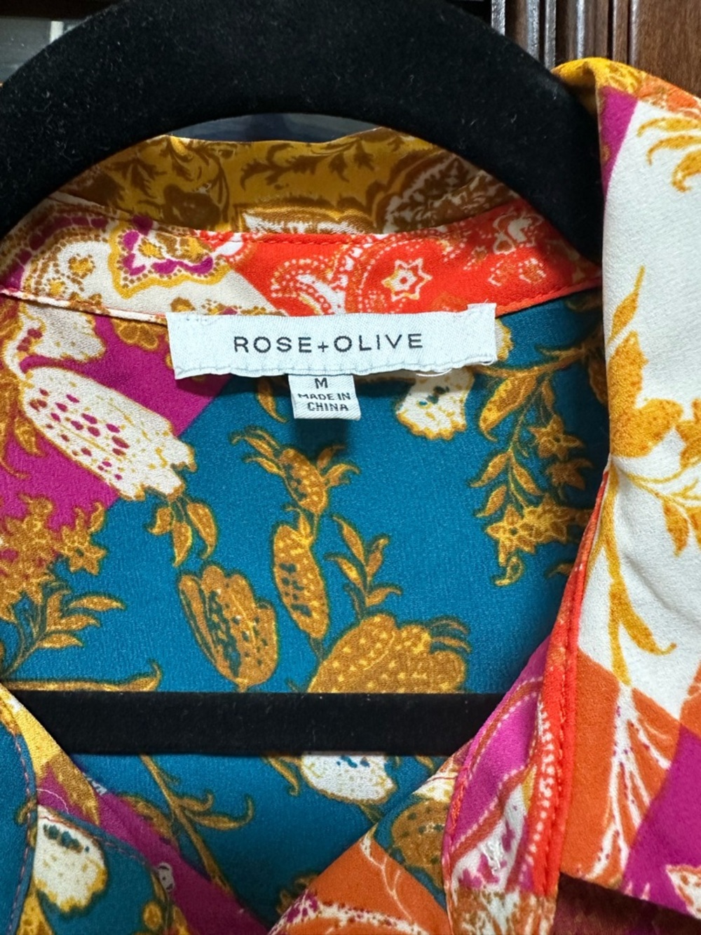 Rose & Olive Multicolor Patchwork Button-Down Shirt - Picture 8 of 9